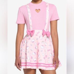 Hello Kitty Puffy Bow Suspender Skirt